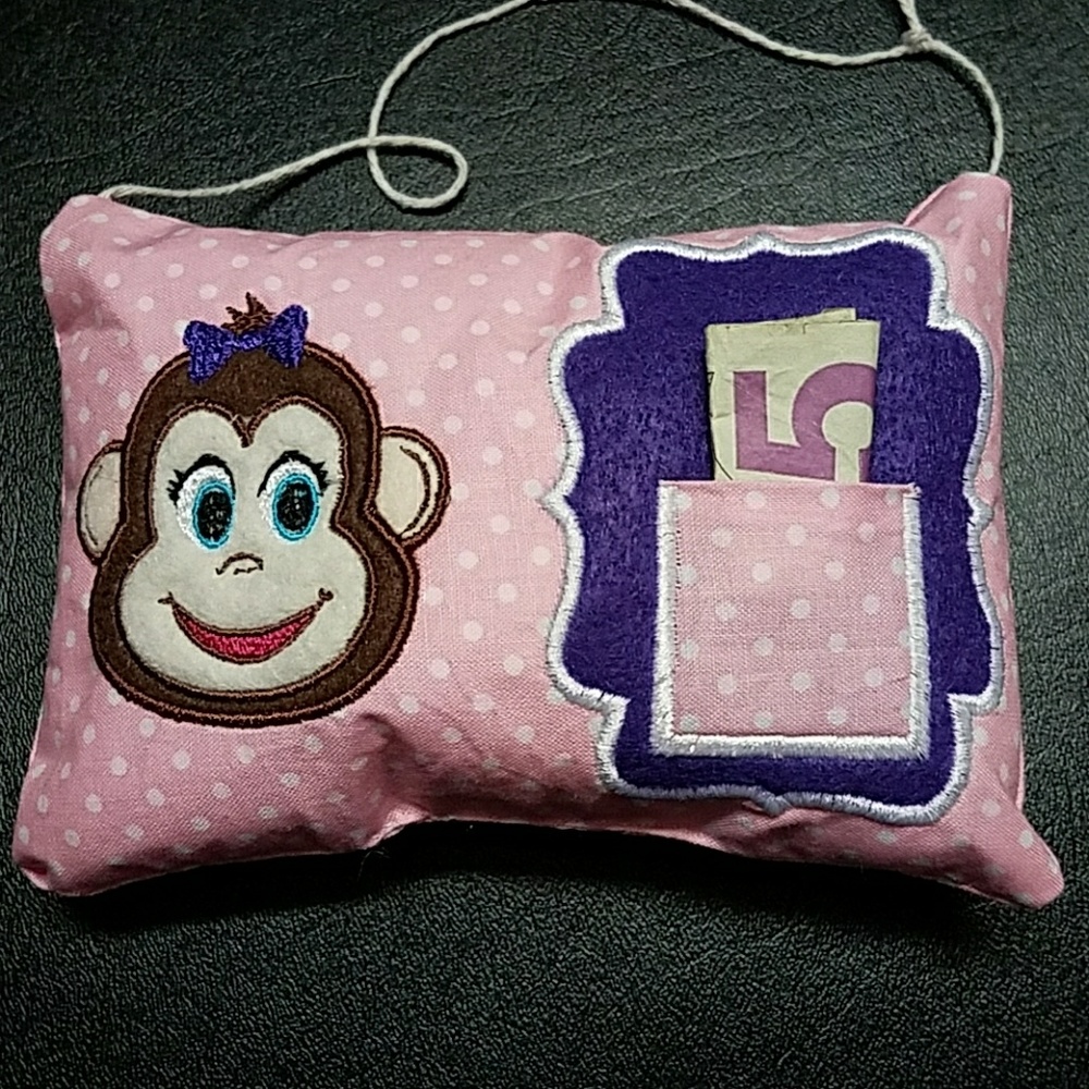 Monkey tooth fairy pillow
